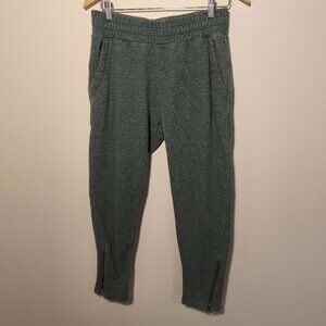 Pact 100% Organic Heavyweight Zip Ankle Elastic Waist Sweatpants sz S Green